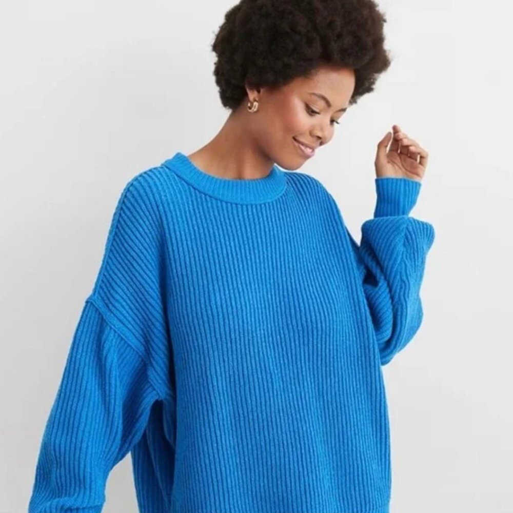 Aerie Beyond Chenille Sweater - Cobalt Blue - L